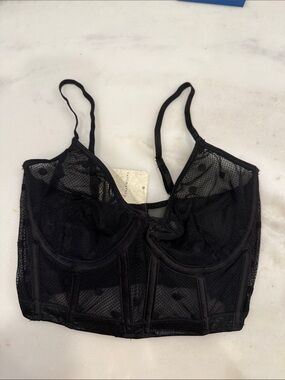 Free People Longline Sheer Underwire Bralette in Black